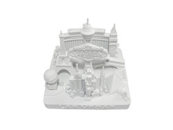 Las Vegas City Skyline Landmark 3D Model Matte White 4 1/2 Inches 1022