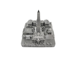 Washington DC Silver Skyline Landmark 3D Model 4 1/2 inches