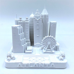 Atlanta City Skyline 3D Model White 4.5 Inches