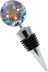 Rockefeller Center Tree Wine Bottle Stopper in Gift Box