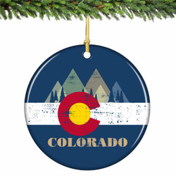 CO Flag Vintage Ornament Porcelain