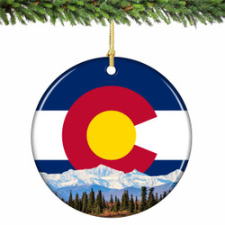 CO Mountains Ornament Porcelain