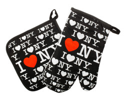 I Love NY Oven Mitt & Pot Holder Set