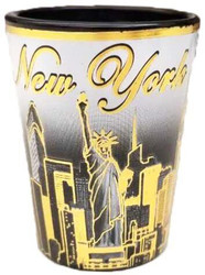 NYC Metallic Gold Shot Glass 1.5oz