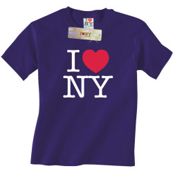 Purple I Love NY T-Shirts with the I Heart NY logo in this New York City souvenir.