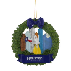 Houston Christmas Ornament Wreath