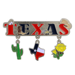 Metal Texas Magnet 3 Charms