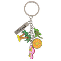 Metal Orlando Florida Key Chain 5 Charms
