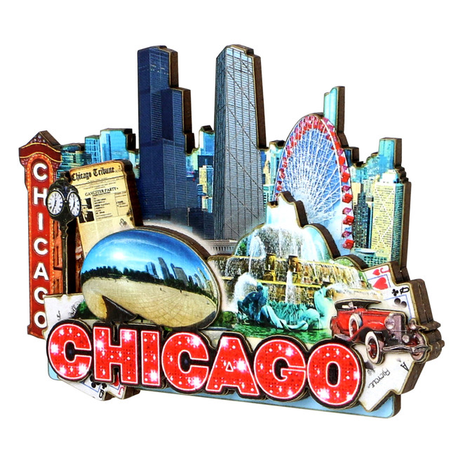 3D Chicago Magnet