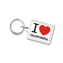 I Love California Plastic Key Chain