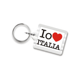 I Love Italy Plastic Key Chain