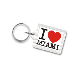 I Love Miami Plastic Key Chain