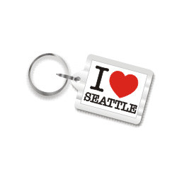 I Love Seattle Plastic Key Chain