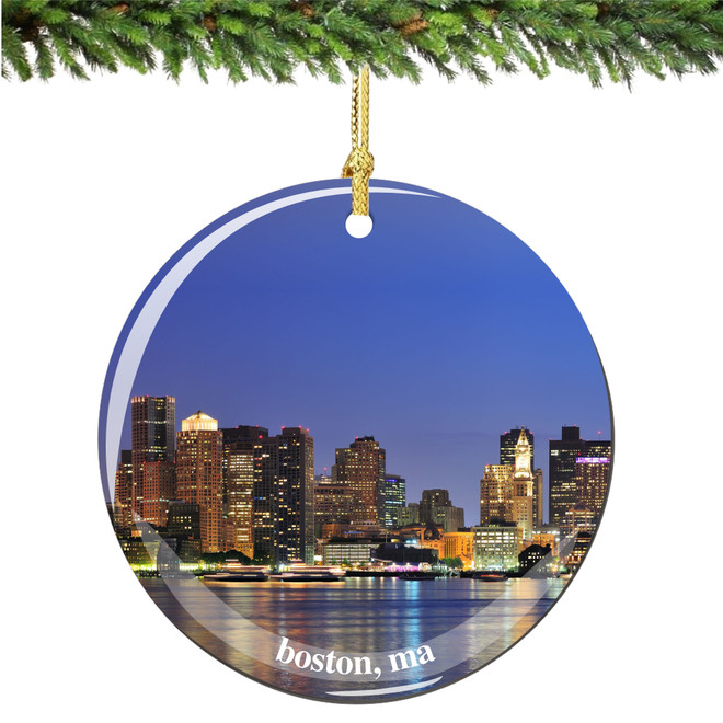 Porcelain Boston Christmas Ornament