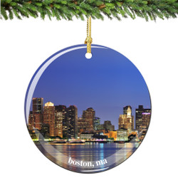 Porcelain Boston Christmas Ornament