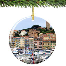 Cannes France Christmas Ornament Porcelain