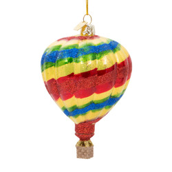 Hot Air Balloon Christmas Ornament Glass