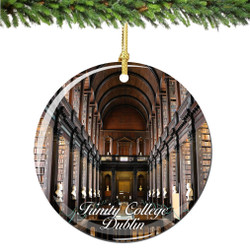 The Old Library at Trinity College, Dublin, Ireland Christmas Ornament