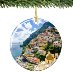 Amalfi Italy Christmas Ornament Porcelain Double Sided