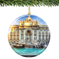 Rome Trevi Fountain Christmas Ornament Porcelain
