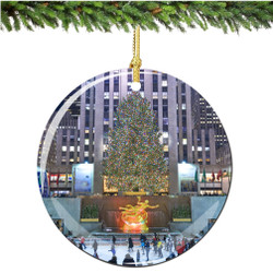 Porcelain Rockefeller Center Christmas Ornament