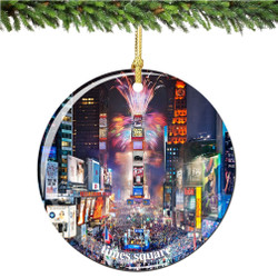 Porcelain New York City Times Square Christmas Ornament