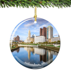Columbus Ohio Christmas Ornament Porcelain Double Sided