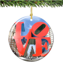 Porcelain LOVE Christmas Ornament