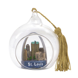 St. Louis Christmas Ornament Glass Ball with Gateway Arch