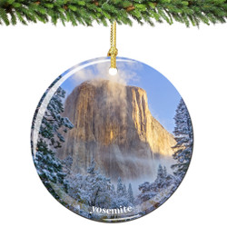 Yosemite National Park Porcelain Christmas Ornament, El Capitan
