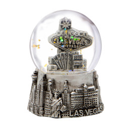 Las Vegas Snow Globe Silver