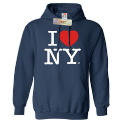 I Love NY Sweatshirt, Navy Hooded
