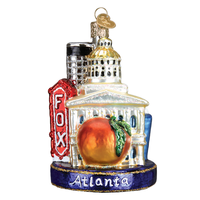 Atlanta Landmarks Glass Ornament
