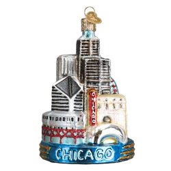 Chicago Landmarks Glass Ornament