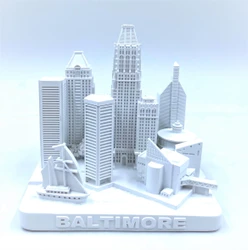 Baltimore City Skyline 3D Model Matte White 4.5 Inches