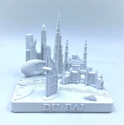 Du Bai City Skyline 3D Model Matte White 4.5 Inches