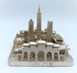 Tai Pei City Skyline 3D Model Rose Gold 4.5 Inches