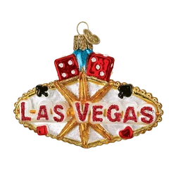 Las Vegas Sign Glass Ornament