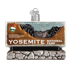 Yosemite National Park Glass Ornament