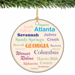 Georgia State Ornament Porcelain