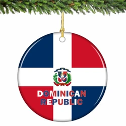 Dominican Flag Ornament Porcelain