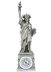 Silver Statue of Liberty Clock [10in]