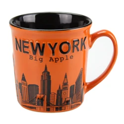 NYC Skyline Jumbo Orange Mug 12oz