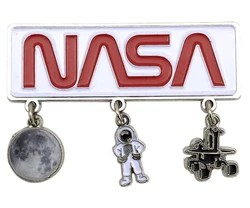 NASA Logo Magnet with 3 Charms 3in