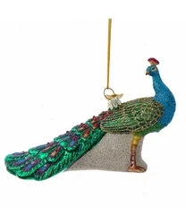 5 IN Glass Peacock Ornament