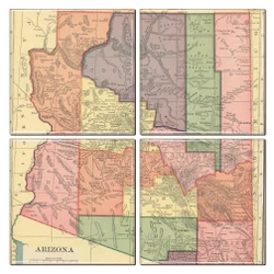 Arizona Map Coaster Set of 4