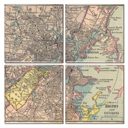 Boston Map Coaster Set of 4