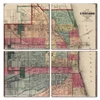 Chicago Antique Map Coaster Set of 4