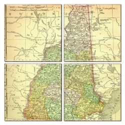 New Hampshire Map Coaster Set of 4