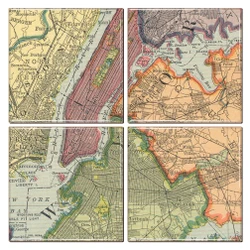 New York City Map Coaster Set of 4